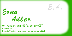 erno adler business card